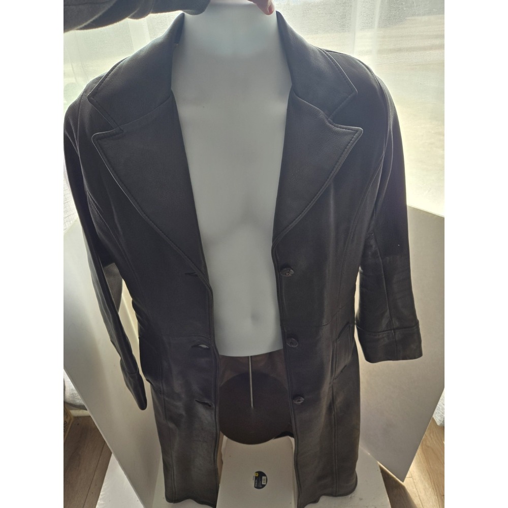 Genuine Deerskin womens Small Mid Western Sport Togs Berlin Wi Brown Long Jacket